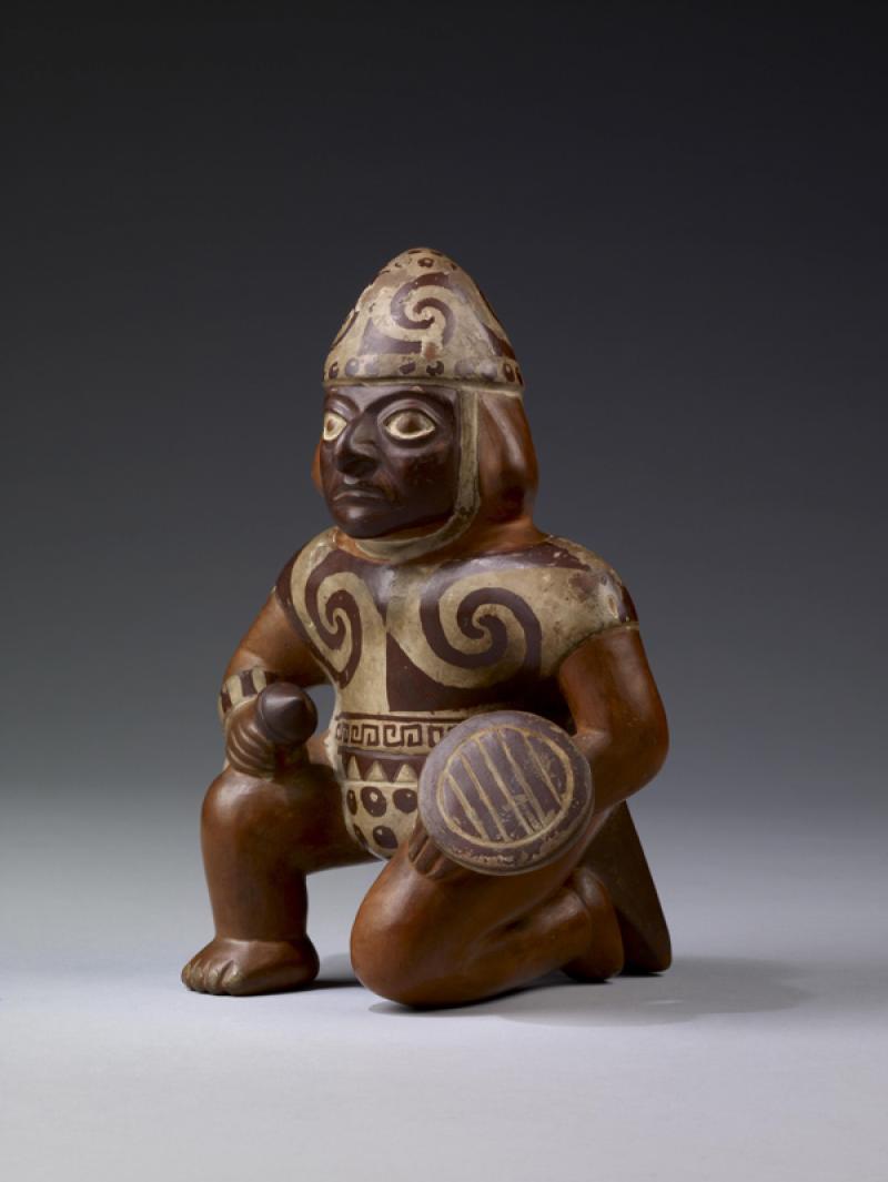 Pot en forme de guerrier, Pérou, art mochica, 100-700.