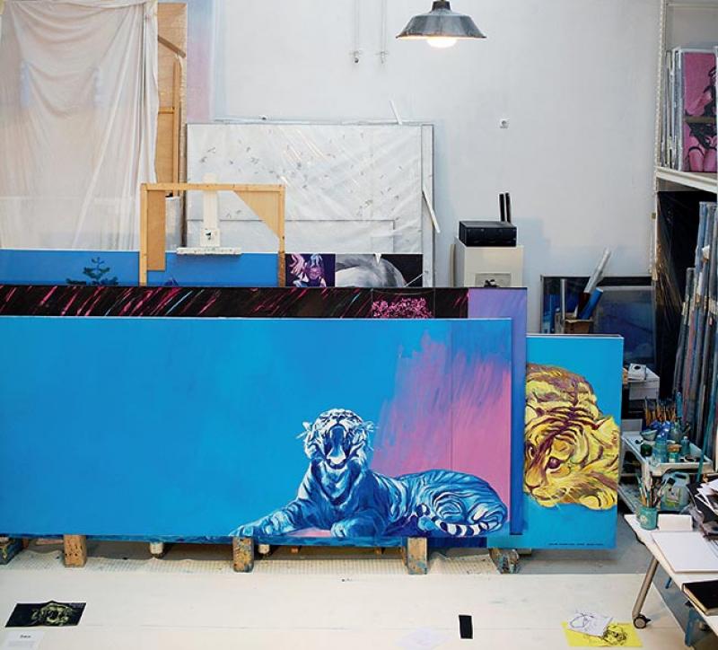 L'atelier de Jacques Monory en 2009