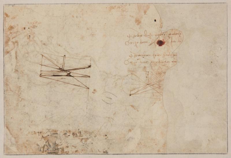 Léonard de Vinci, deux schémas scientifiques au verso du Martyre de Saint Sébastien