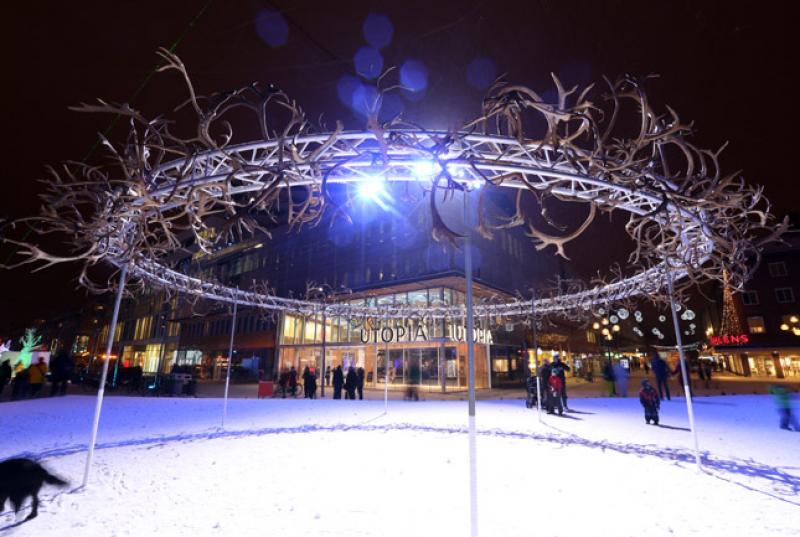 Oeuvre réalisée à Umea, lors du week-end de lancement des festivités pour la Capitale européenne de la culture, 2014