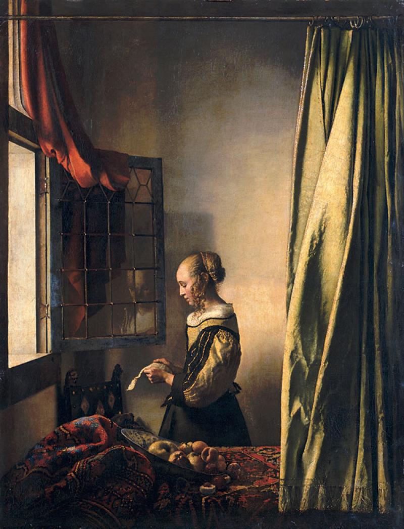 Johannes Vermeer, <em>La liseuse à la fenêtre</em>, c.1658, 83 x 64 cm, huile sur toile 