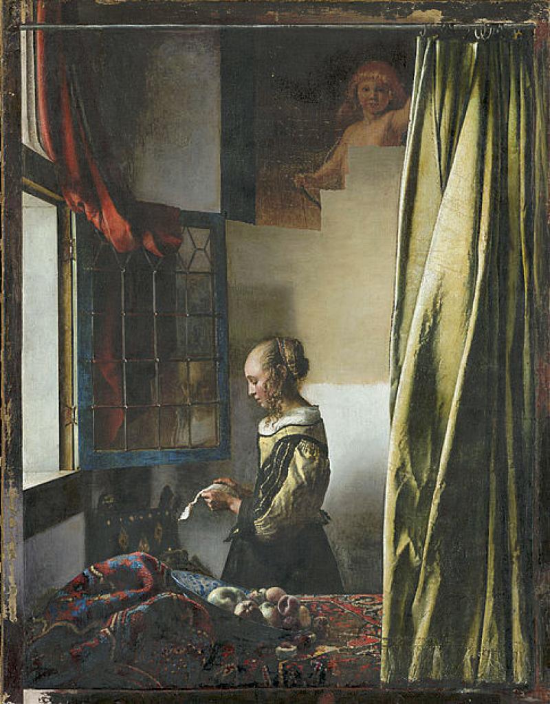 La liseuse à la fenêtre de Johannes Vermeer en cours de restauration