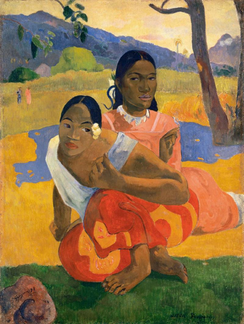 Paul Gauguin, Nafea faa ipoipo ?, 1892, huile sur toile, 101 x 77 cm, collection particulière. Ce tableau a été vendu 300 millions de dollars au Qatar par la fondation familiale Rudolf-Staechlin en 2015/ © Beyeler Foundation. 