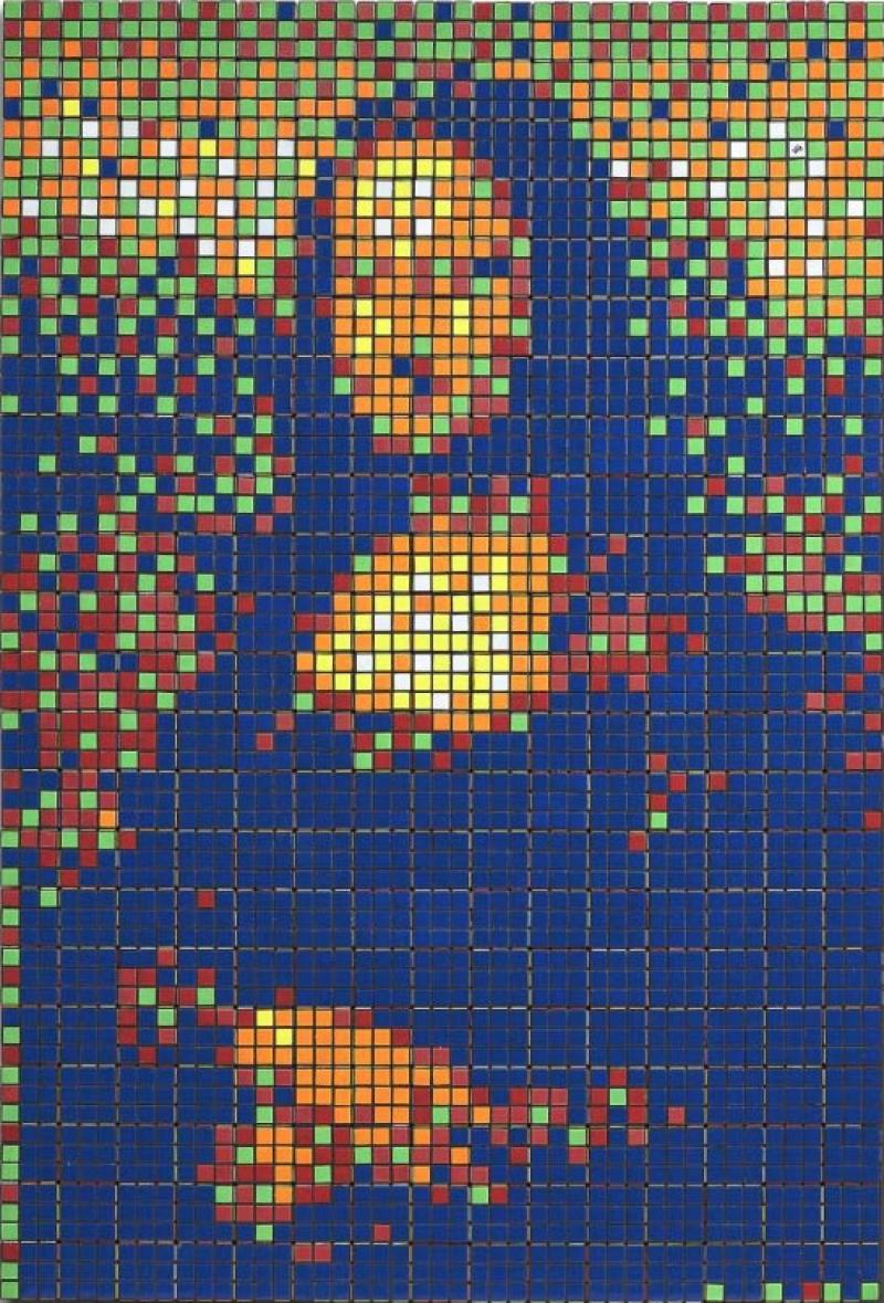 Invader, Rubik Mona Lisa, 2005, assemblage de Rubik's Cubes, 136 x 93 x 7 cm. © Photo Artcurial