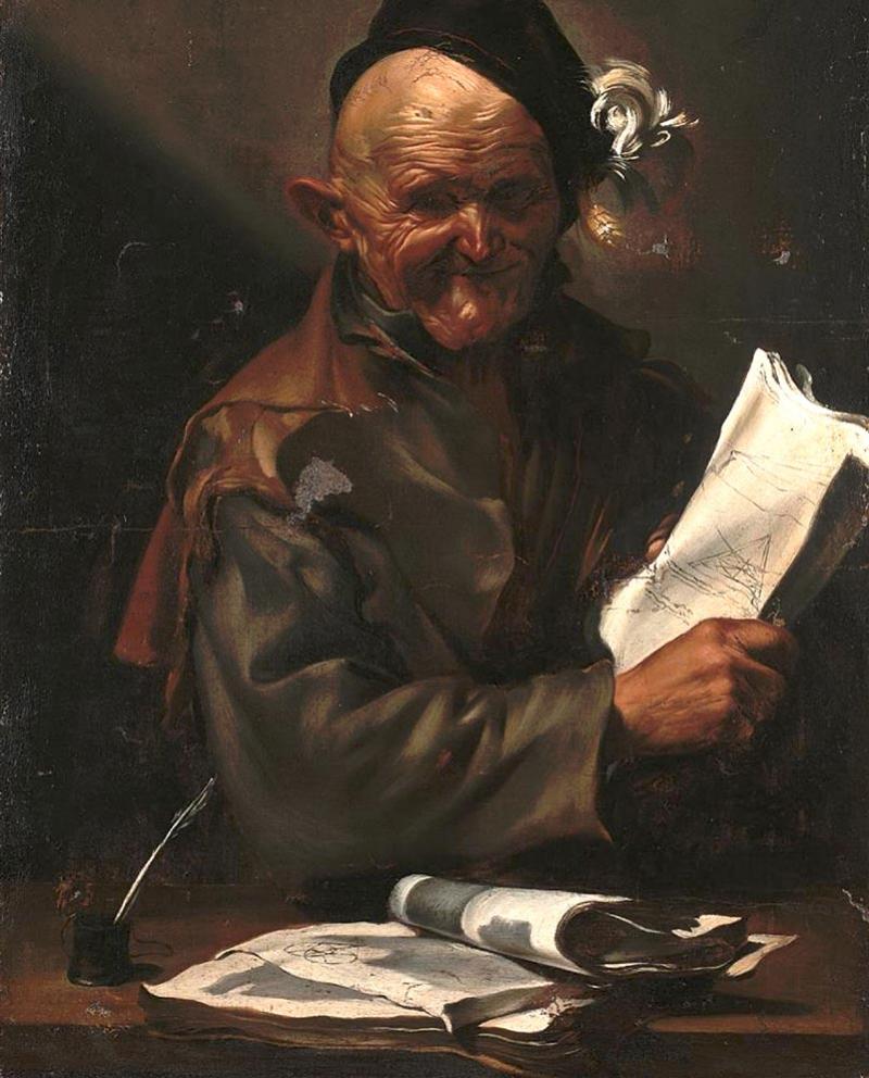 José de Ribera (1591-1652), Un philosophe : l'heureux géomètre, huile sur toile, 100 x 75 cm. © Daguerre
