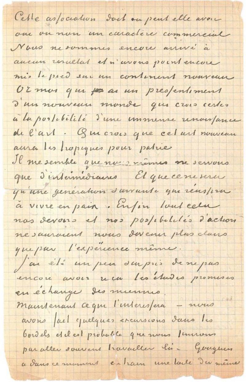 Lettre écrite à quatre mains par Van Gogh et Gauguin, adressée à leur ami Émile Bernard en 1888. © Collections Aristophil