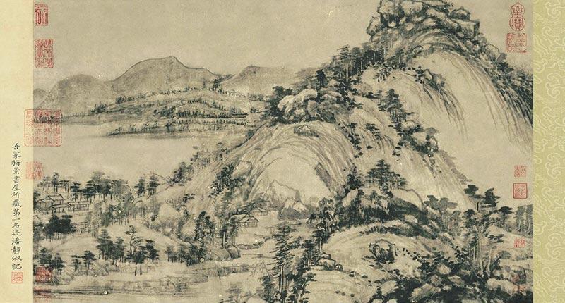 Huang Gongwang, détail du Séjour dans les monts Fuchun, 1348, encre sur papier, 33 x 690 cm © Zhejiang Provincial Museum, Hangzhou