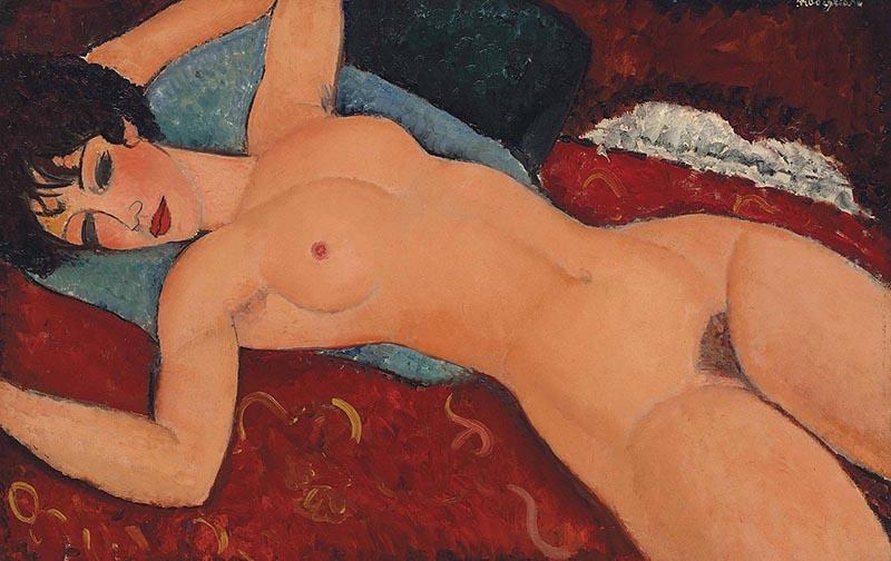 Amedeo Modigliani, Nu couché, 1917, huile sur toile, 65 x 92 cm, collection privée. © Liu Yiqian Collection/Domaine public