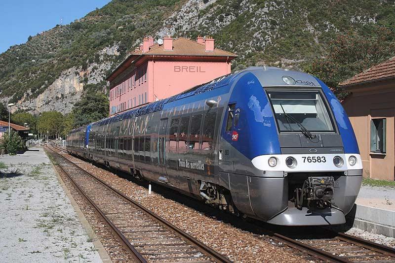 Train en gare de Breil-sur-Roya, sur la ligne du « Train des merveilles » entre Nice et Tende. © Roehrensee, 2017, CC BY-SA 4.0