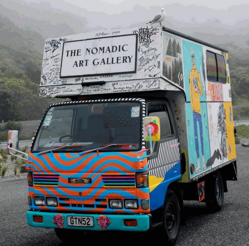 Camion de la Nomadic Art Gallery en Nouvelle-Zélande. © Nomadic Art Gallery