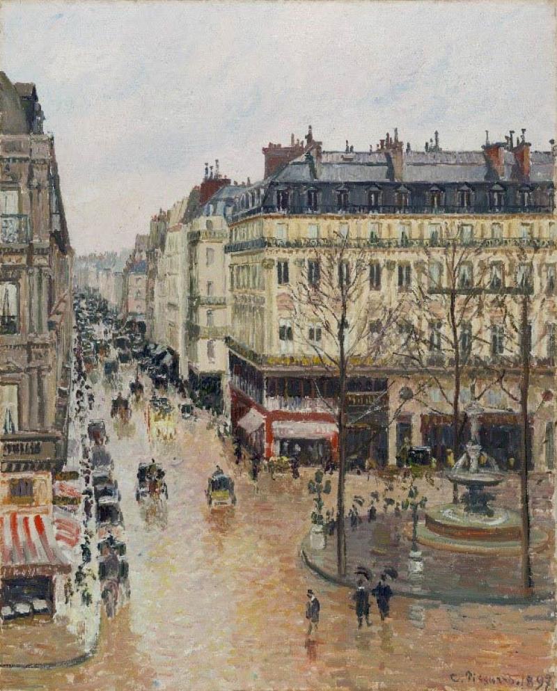 Camille Pissarro, La Rue Saint-Honoré dans l’après-midi. Effet de pluie, 1897, huile sur toile, Madrid, Musée Thyssen-Bornemisza.