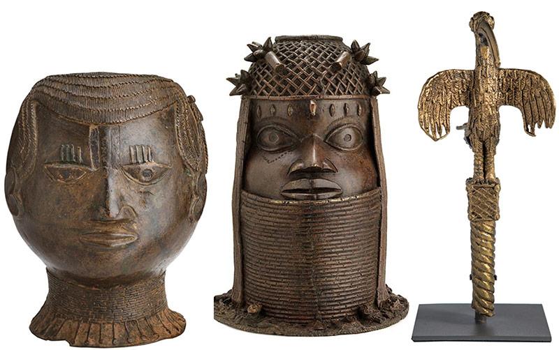 Tête en bronze (Bénin), Tête Oba (Nigéria), Tête de porte-étendard en forme d'oiseau, bronze, XIXe siècle. © Glasgow Museums collections