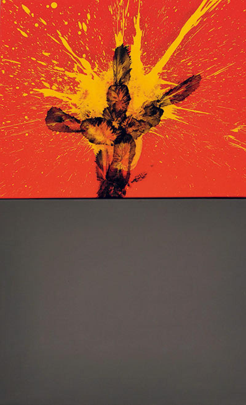 Faisal Samra, Untitled, 2022, fusain et huile sur toile, 80 x 50 cm.