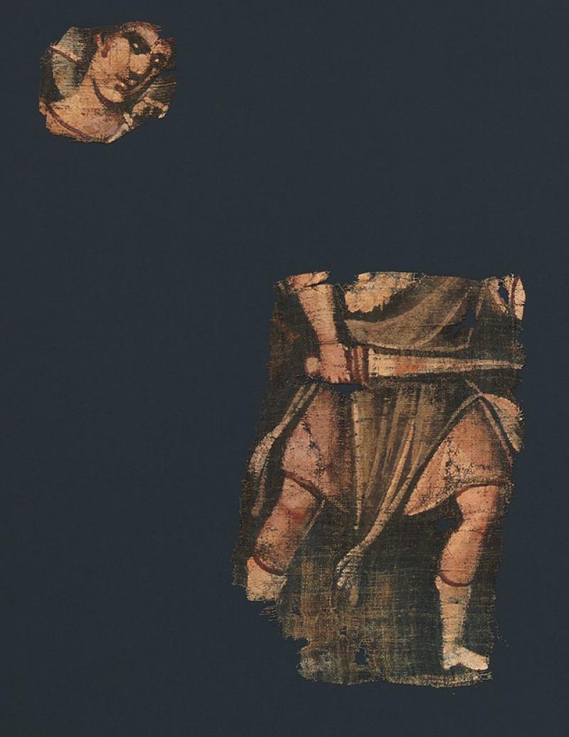 2 fragments d'une peinture sur lin représentant une scène du livre de l'Exode, c. 450-250 avant J.-C., Byzance. © MET