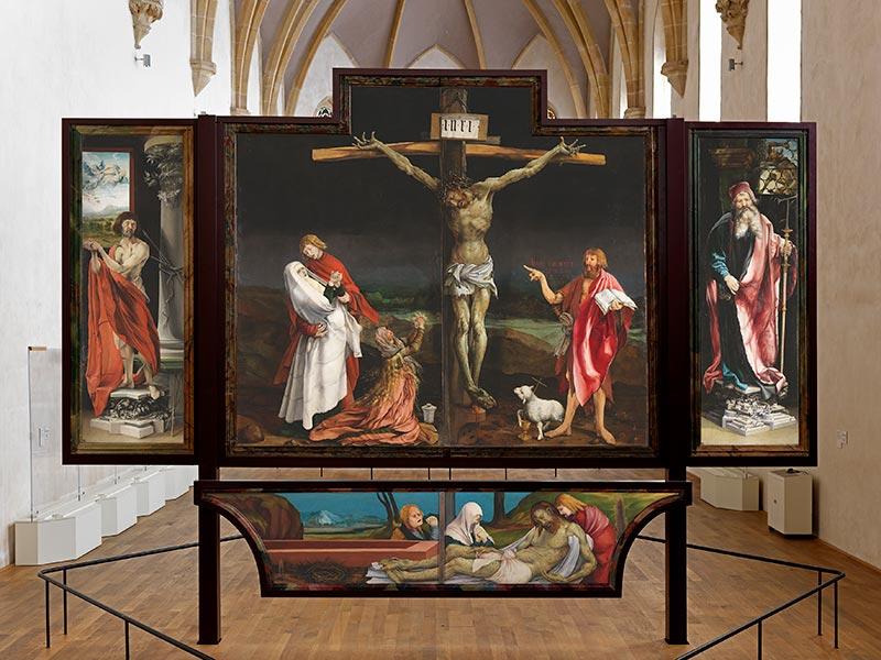 Le retable d'Issenheim, peint par Grünewald entre 1512 et 1516, restauré et présenté dans sa nouvelle salle du Musée Unterlinden à Colmar. © Le Reverbère, Mulhouse