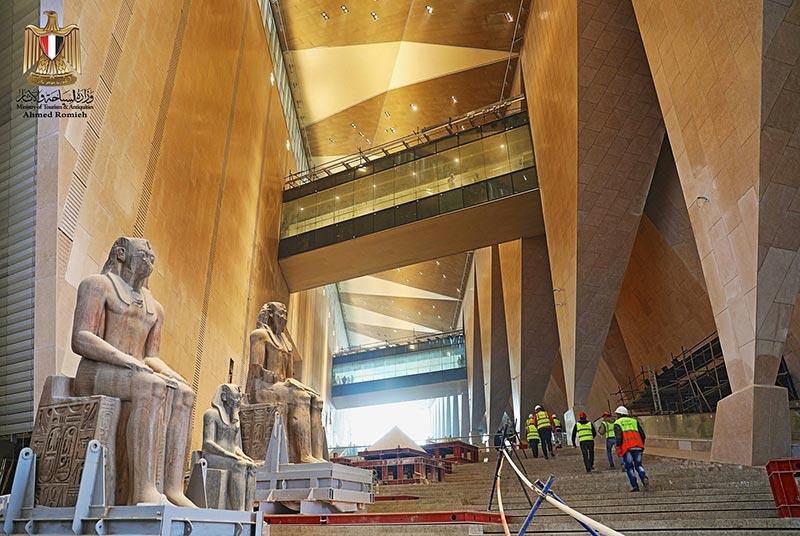 Intérieur en travaux du Grand Musée Égyptien  (GEM) au Caire. © Egyptian Ministry of Tourism & Antiquities