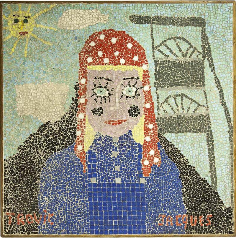 Jacques Trovic, Tireuse de charbon, mosaïque, 1 x 1 m. Courtesy Lille Art Up!