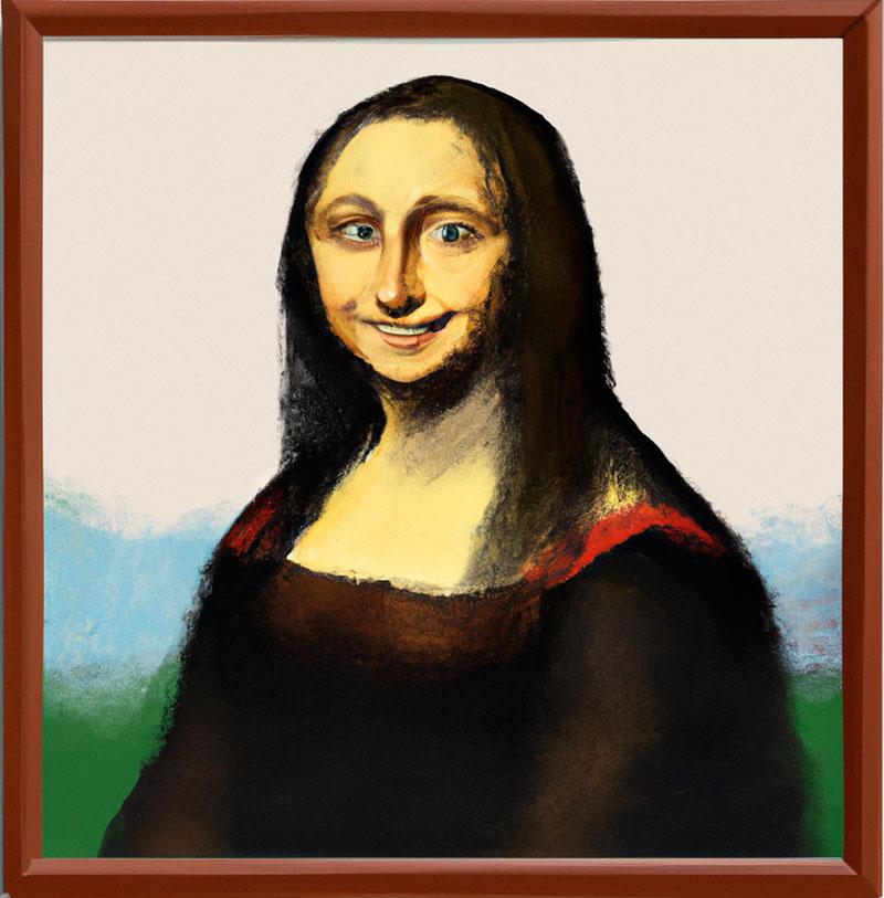  image issue de l'intelligence artificielle : La Joconde Mona Lisa - Dall-E IA 