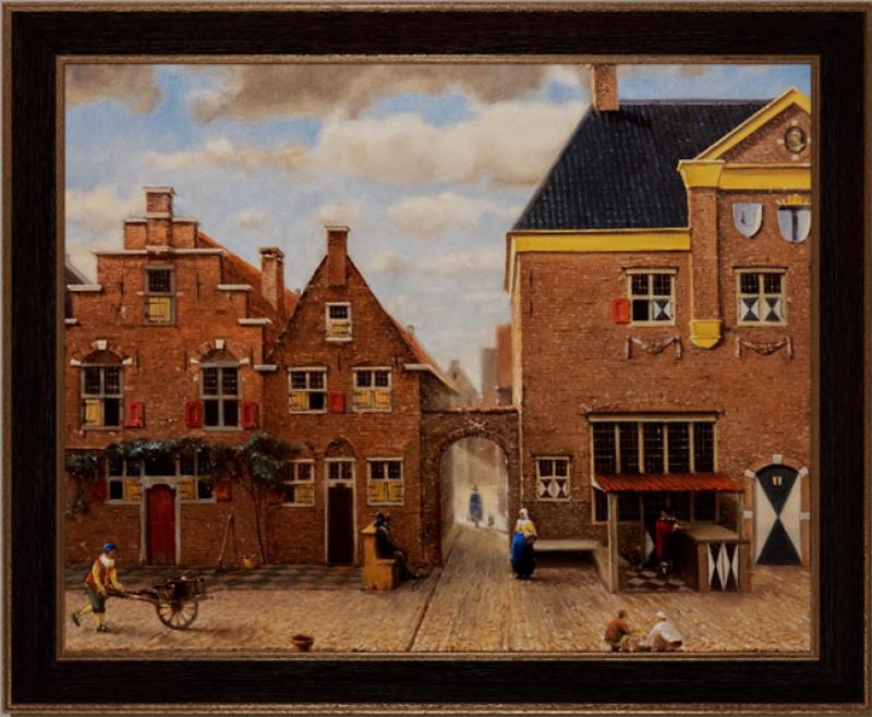 Titus Meeuws, Vue de quelques maisons à Delft, interprétation d'une toile perdue de Vermeer. © Titus Meeuws © Die Neuwe Vermeer