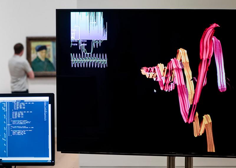 Vue des ondes générées par l'observation d'un tableau de Van Gogh. © Art Fund / Hydar Dewachi