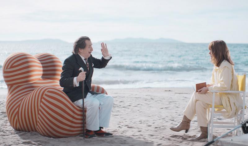 Édouard Baer dans le rôle de Dalí. Daaaaaalí ! réalisé par Quentin Dupieux, 2024, 1h19min. © Atelier de production France 3 cinéma