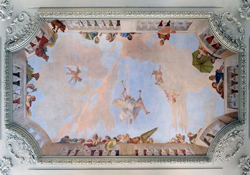 Fresque de Giambattista Tiepolo (1696-1770) restaurée, au plafond du salon de thé du Musée Jacquemart-André. © Culturespaces / Nicolas Héron