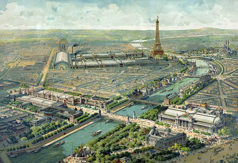 Lucien Baylac, Vue panoramique de l'Exposition Universelle de 1900, lithographie, 72 x 93 cm. © Library of Congress