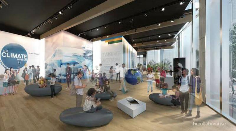 Vue d'architecte du futur Climate Museum sur Hudson Yards à New York. © FXCollaborative
