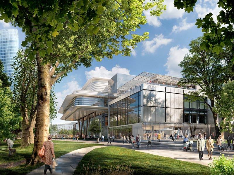 Vue d'architecte du projet d'extension du Musée des beaux-arts de Bilbao, nommée Agravitas. © UTE Foster + Partners Ltd. + LM Uriarte Arkitektura S.L.P