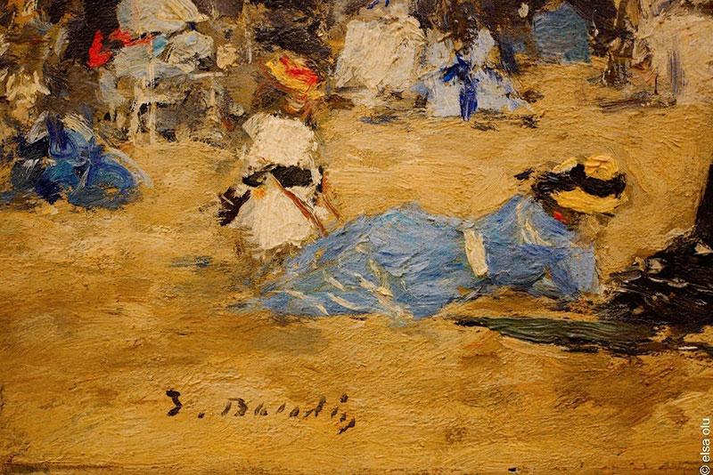 Eugène Boudin La plage à Trouville (détail), 1896, Collection Jean-Faure, La Villa - Musée des beaux-arts, Aix-les-Bains © Photo cabinet Elsa Olu