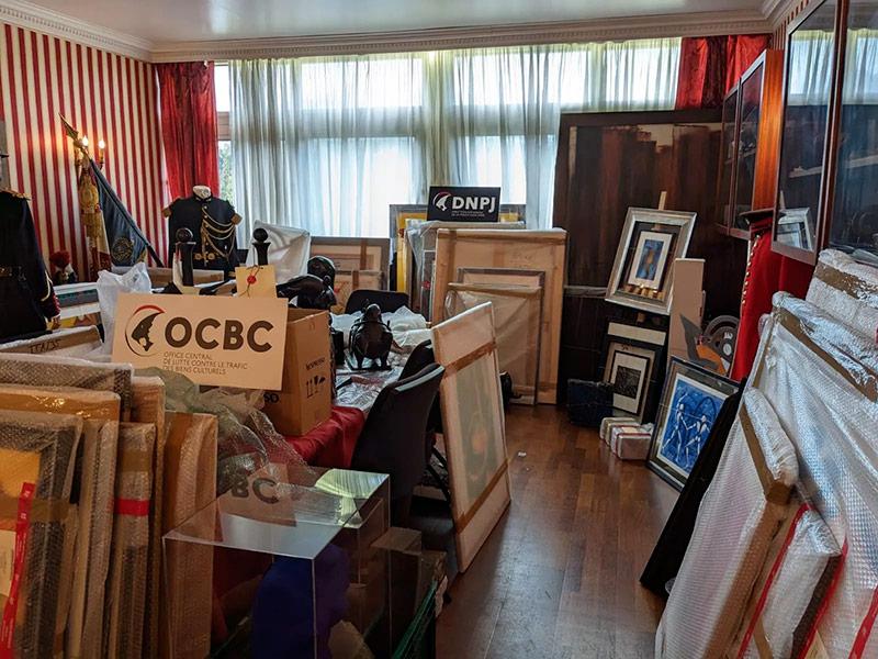 Œuvres d'art volées et retrouvées par l'OCBC. © Police nationale