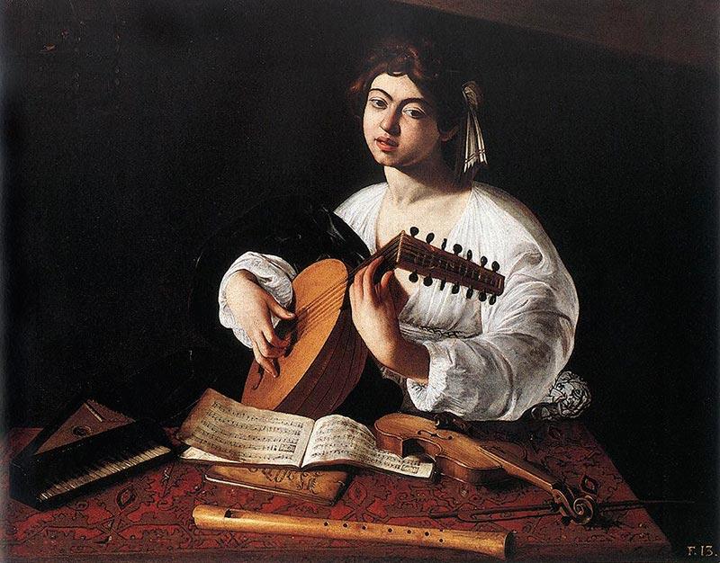 Le Caravage, Le Joueur de luth, version de la collection Wildenstein. © Wildenstein Collection, public domain