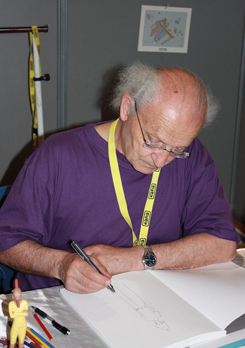 Jean Giraud, dit Mœbius, en dédicace à la Japan Expo de Paris en 2008. © Guillaume Jacquet, CC BY-SA 3.0