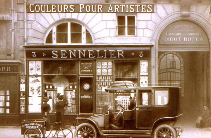 La boutique Sennelier, Quai Voltaire à Paris, photographie anonyme vers 1910. © Sennelier