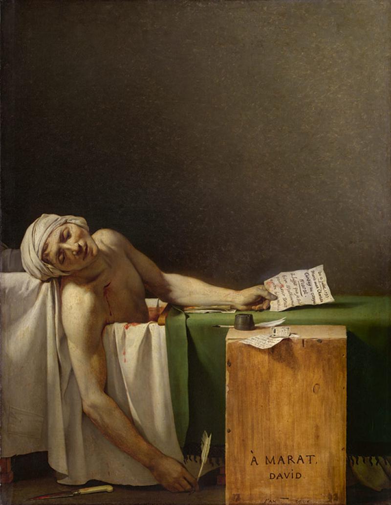 Jacques-Louis David (1748-1825), Marat assassiné, 13 juillet 1793, 1793, huile sur toile, 165 x 128 cm, Bruxelles, Musées royaux des beaux-arts de Belgique. © J. Geleyns