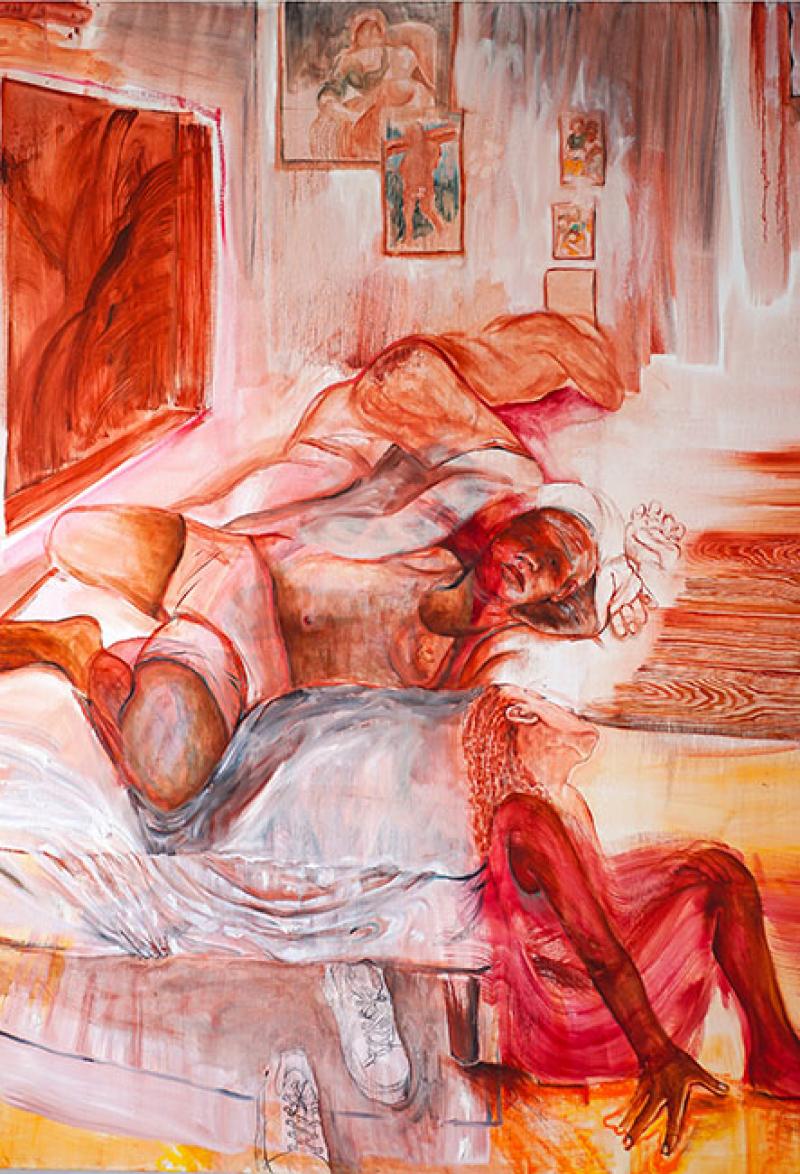 Johanna Mirabel, Sleeping Room n°9, 2023, huile sur toile, 174 x 212 cm. © Johanna Mirabel / Galerie Nathalie Obadia