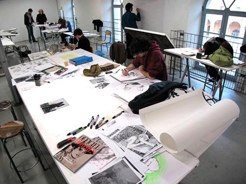 Atelier de dessin de l'Ecole nationale des beaux-arts de Lyon - photo Enba Lyon