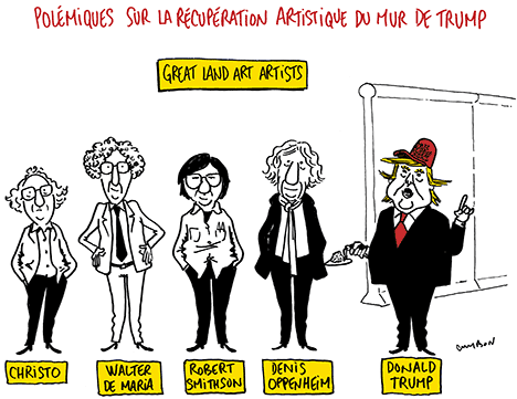 Polémiques sur la récupération artistique du mur de Trump