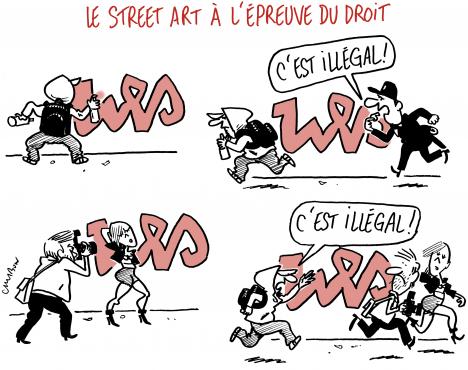 Le street art à l'épreuve du droit - dessin Michel Cambon