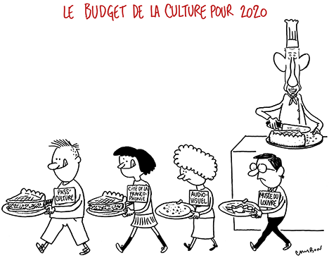 Dessin Michel Cambon : Le budget de la Culture pour 2020