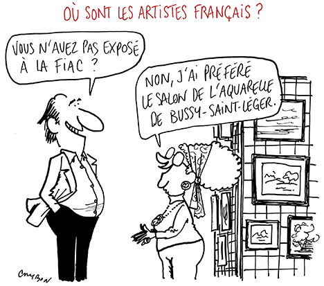 Dessin Michel Cambon : Fiac - Où sont les artistes français ?