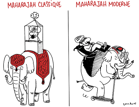 Dessin Michel Cambon : Maharajah classique et moderne
