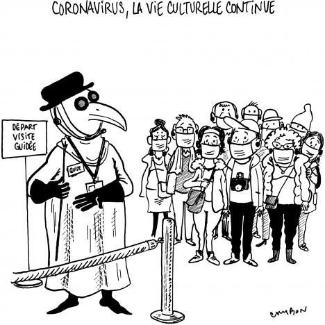 Michel Cambon - Dessin Humour : Covid-19 / Coronavirus, la vie culturelle continue