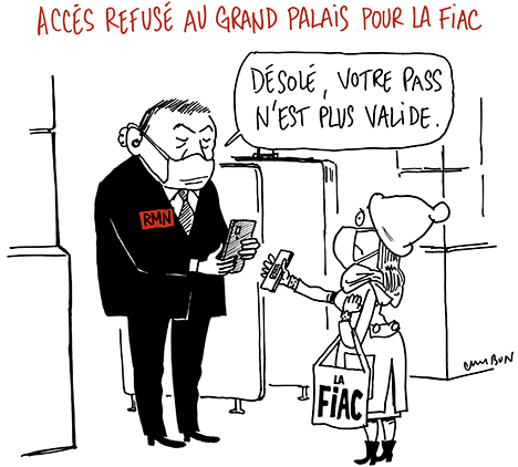 Dessin Humour : Accès refusé au Grand Palais pour la Fiac © Michel Cambon