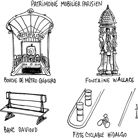 Dessin Humour : Patrimoine mobilier parisien © Michel Cambon 2022