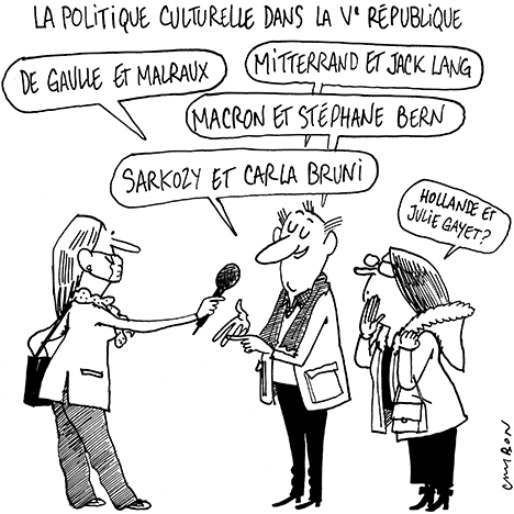 Dessin Humour : La politique culturelle dans la Ve République © Michel Cambon 2022
