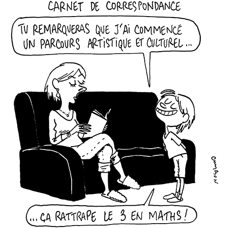 Dessin Humour : Carnet de correspondance et parcours artistique - ÉDUCATION ARTISTIQUE ET CULTURELLE (EAC) © Michel Cambon 2022
