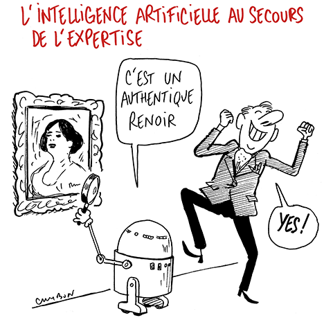Dessin Humour : L’Intelligence Artificielle au secours de l’expertise en Art © Michel Cambon 2022