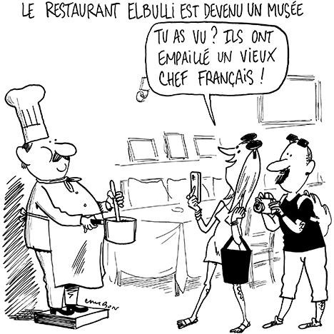 Dessin Humour : Le restaurant Elbulli est devenu un musée © Michel Cambon 2023