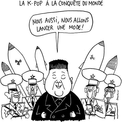 Dessin Humour : La K-Pop a la conquête du monde © Michel Cambon 2023